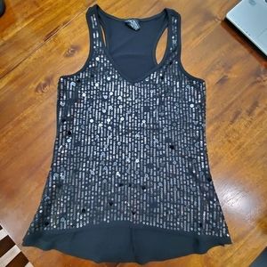 Sequined Tank, Black w/ Silver. Rue 21. Women's Small